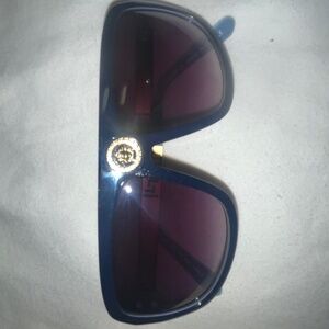 Versace Medusa Gold and Blue frame sunglasses